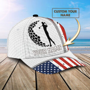 Personalized Name America Flag Golf Man Lovers Baseball Cap 1 - Adeenyc.com 