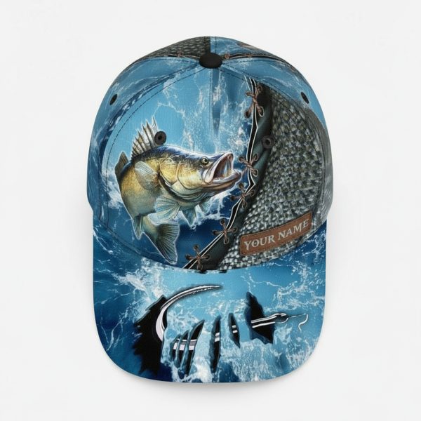 Customizable Walleye Fishing Hat for Anglers - Personalized Outdoor Cap