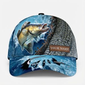 Customizable Walleye Fishing Hat for Anglers - Personalized Outdoor Cap